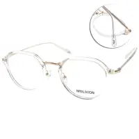 在飛比找momo購物網優惠-【MOLSION 陌森】皇冠型圓框 光學眼鏡(透明 玫瑰金#
