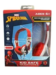 Marvel Spider-man Headphones Kid Safe In-Line Microphone Adjustable Headband NIB