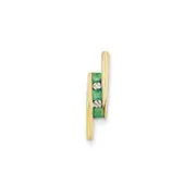 14K Yellow Gold Real Diamond and Emerald Pendant