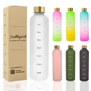 Healthywish Water Bottle with Time Marker 1 Liter Water Bottle 1000ml Slim 687