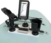 NORTHERN LITES SUP Angler Elite Universal Removable Paddle Board Mount with Fishing Rod Holder V, Clam Waterproof Phone Case and Cup Holder with Swappable Paddle Board Accessory Ports