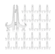 20 PCS 3" Clear Plastic Easels Stands Mini Acrylic Plate Stand Holders Display