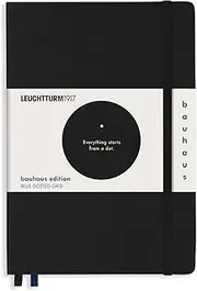 Leuchtturm1917 Medium A5 Plus Dotted Notebook- Bauhaus Special Edition- 233 Numbered Pages, Black