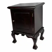 Solid Mahogany Wood Bedside Table Antique Chippendale Style Reproduction Design