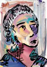 CORBELLIC EXPRESSIONISM 12X16 CLASSICAL LADY FIGURATIVE NEW UNIQUE ART CANVAS