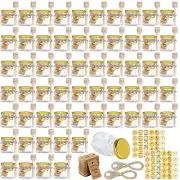 60 Pack Mini Empty Hexagonal Honey Jars for Baby Shower Wedding Party Favors