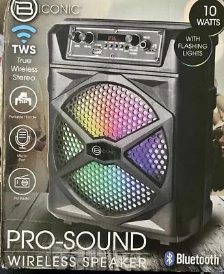 Powered Bluetooth Speaker With Color Changing Lights 10 watt Rechargeable FM