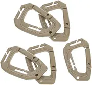 UPKOCH 5pcs Brown D Shape Carabiner Clips Lightweight Snap Hooks for Outdoor Activities Multi Functional Keychain for Camping Hiking Fishing and More