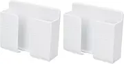 KOMBIUDA 2Pcs Wall Organizer Self Adhesive Phone Holder for Bedside Kitchen Durable Remote Holder Space Saving Mount for Mobile Devices Charging Cables