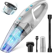 FUOAYOC Handheld Vacuum Cordless,Car Hand Cordless Rechargeable,Powerful Suction Hand Held Vacuum with LED Light/Multi Accessories,1.6lbs Car Mini Portable Vacuum Cleaner for Home Office Pet