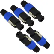 MR DJ SPHM-5 5 Pack 4 Pole Conductor Speaker Cable Female Connector End for Spea