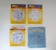 Lot of 3 AUNT MARTHA'S Hot Iron Transfers Embroidery & Columbia Minerva Emb Kit