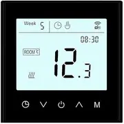 [MincoHome] Programmable WiFi Thermostat Touch Screen Tuya Smart Temperature Controller for Electric/Water/Gas Boiler Warm Floor Heating Controller (Black Water Heating)