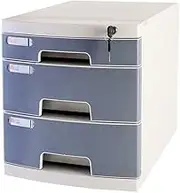 VUCICA Desktop File Cabinet 5 Layers, Lockable Drawer-Type Information Cabinet Office A4 Storage, with 3 Drawers 3 Colors (Color : C1)