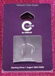 C LUXE by Claire's Sterling Silver Crystal Open Front Toe Ring