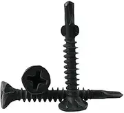 50pcs M3.5,25mm /35mm Black Self Drilling Screw Countersunk Cross Head Dove Tail Screw Winged Screw Special for Calcium Silicate Board Decoratio(35mm)