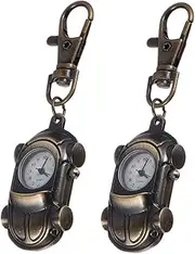 [WOFASHPURET] 2pcs Retro Mechanical Car Shape Pocket Watch for Men and Women Elegant Decorative Brooch Watch Graduation Durable Design