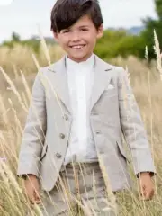 Pili Carrera Boy's Linen Blazer Size 5 NWT $276