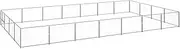 Large Outdoor Dog Kennel, Silver, Durable Steel Construction, 28 m², Secure Lockable Door, 700 x 400 x 70 cm