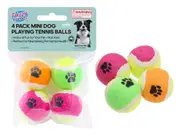 Mini Dog Tennis Balls 3.5cm Tennis Balls 4 Pack Launcher Toy Pet Play Outdoor