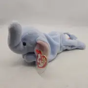 TY Beanie Baby "Peanut" the Elephant, Light Blue, MINT New With Tags, PVC