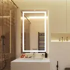LED Mirror Frameless Bathroom Mirror Wall Mounted Anti Fog with Dimmable Lights