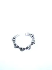 Antique Silver Colored Metal Big Elephant Head Design Magnetic Link Bracelet