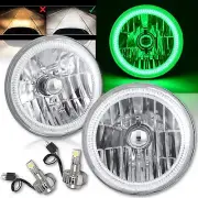 7" COB Green LED Halo Headlights H4 6000K LED Light Kit Fits 76-16 Jeep Wrangler (for: Jeep)