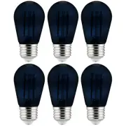Sunlite LED Transparent Black Colored S14 Medium Base Bulb 15000H Avg Life 6Pk