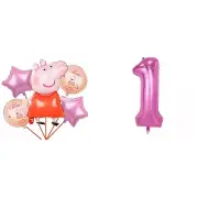 Peppa Pig 6pcs foil Balloons cute birthday decoration.