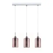 CLA LIGHTING Espejo 3 Streaks Glass Pendant Lights - Linear Base - Rose Gold