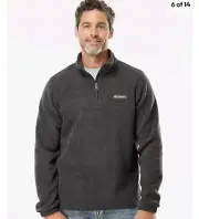 Columbia Mens Steen's Mountain Quarter-Zip Fleece Pullover Size Large Charcoal