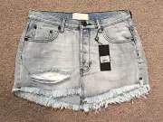 New One Teaspoon sz 26 Antique Junkyard Mini Denim Jean Skirt yfb2