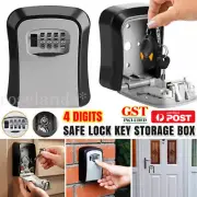 Safe Lock Key 4 Digit Combination Storage Box Padlock Security Wall Mounted