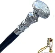 Walking Cane for Women & Men - Stylish Wooden Walking Stick - Foldable Cane for Seniors Balance - Victorian Cane Walking Stick with [Free] Brass Keychain