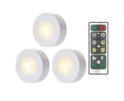 L38 3PCS White Light Showcase Lamp Model Fill Light Plastic Touch Light Sleep Timer Shutdown Smart Remote Control Night Light
