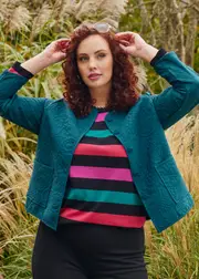 [Virtuelle] Taking Shape Embossed Floral Jacket Size 20 in Island Fern - Plus Size Women's Clothing Island Fern