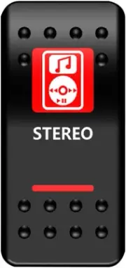 Moose On/Off Stereo Rocker Switch Red