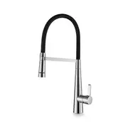 BK Kuchendesigner Chrome Brass Round Pull Out Gooseneck Kitchen Mixer With LED