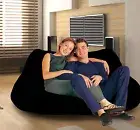 TWO, 2 Seater beanbags, BLACK Velour