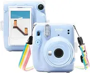 [MUZIRI KINOKOO] Case for Fuji Instax Mini 11, Clear Case Compatible for Instax Mini 11 Instant Camera - Hard PVC Mini 11 Crystal Clear Case with Back Photo Pocket to Store Films -Transparent