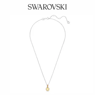 SWAROVSKI 施華洛世奇 Birthstone 鏈墜 方形切割 鍍白金色 十一月黃色 誕生石