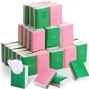Dunzoom 50 Pack Juneteenth Tissue Packs Black History Month Decorations Supplies Goodie Bag Stuffer Juneteenth Pocket Tissue Red Green Paper Napkin for African American Freedom(Pink,Green)
