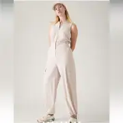 Athleta Brooklyn Utility Romper Jumpsuit 12 Petite 12 P Cream Sleeveless 2024