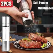 2 IN 1 Manual Salt Pepper Grinder Adjustable Coarseness Mill Shaker For Kitchen