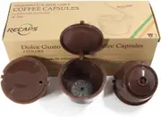 3Pcs Plastic Refillable Coffee Capsule Filter Cups for Nespresso Dolce Gusto-Coffee