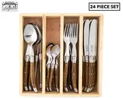 Laguiole Chateau 24-Piece Cutlery Set - Wooden