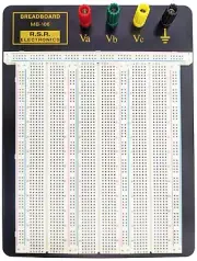 2390 Tie Point Solderless Breadboard with 4 Binding Posts, Metal Backplate