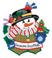 Mary Maxim Seasons Greetings Snowman Plastic Canvas Kit