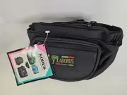 Black Korus Sports 3 Pocket Fanny Pack Belt Bag Adjustable Waistpack Retro Purse